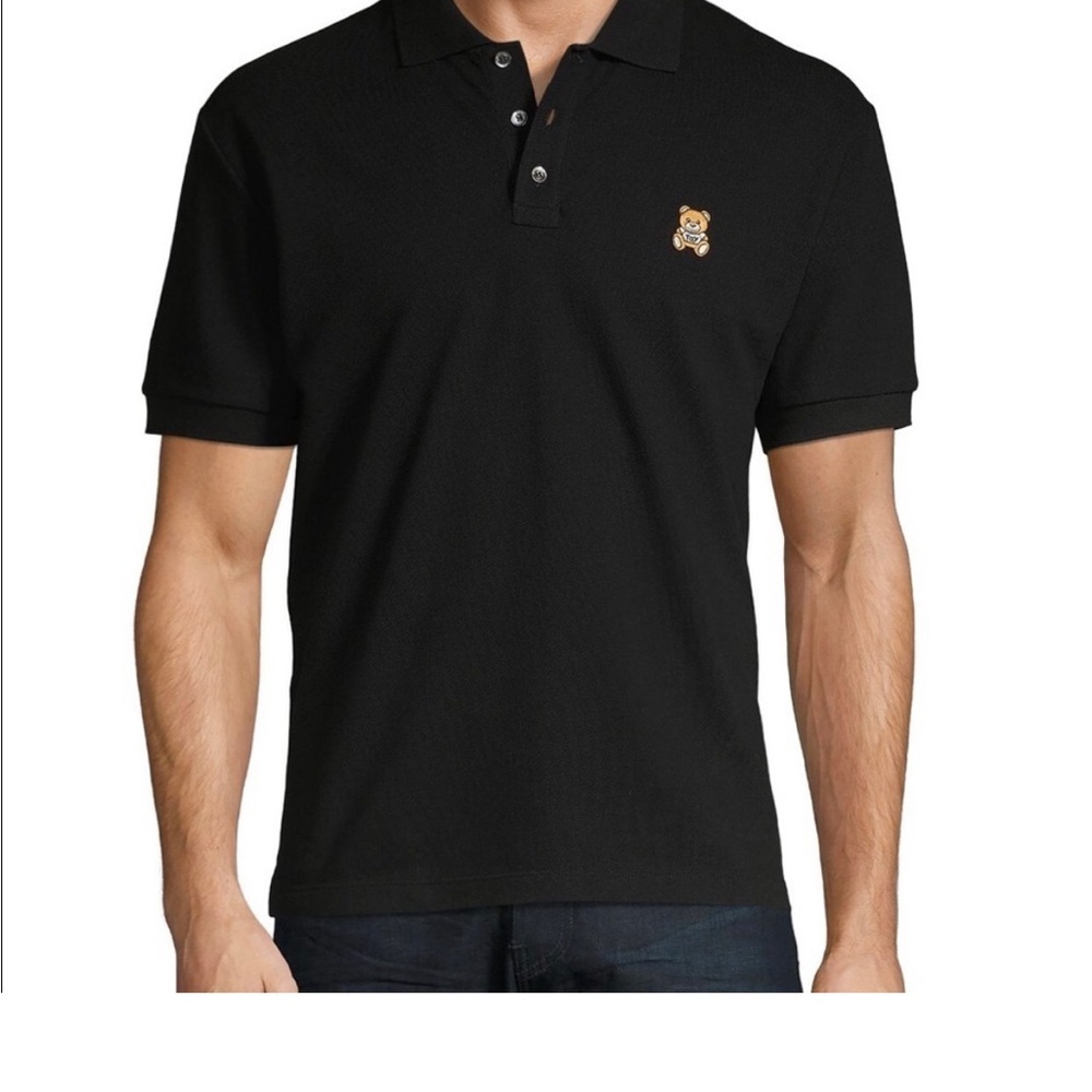 Moschino black short sleeve polo for men
